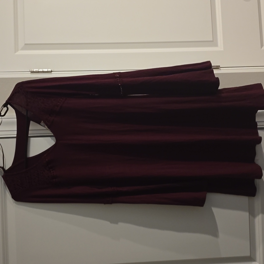 Pink Republic Deep Burgundy Long Sleeve Dress